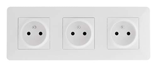 Prise triple Zenitech 16A pour cuisine - compatible boîtier triple - design moderne