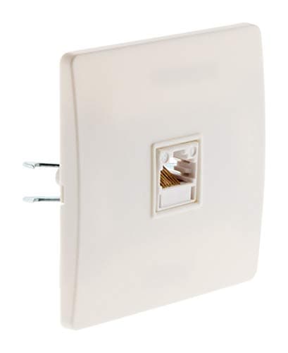 Zenitech Prise 2P+T 16A Blanc Pour Maison - Grande Capacité - Sécurité Elevée — Prise Téléphone RJ45