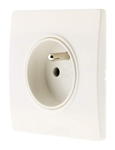 Zenitech Prise 2P+T 16A Blanc Pour Maison - Grande Capacité - Sécurité Elevée