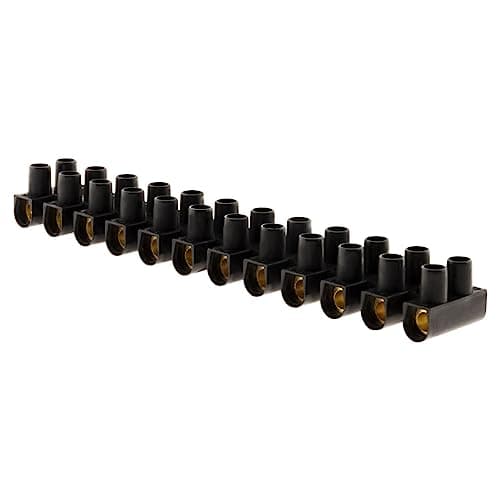Barrette Zenitech 12 plots Section 25mm² Noir - Électricien - Travaux d'entretien - Isolant thermique