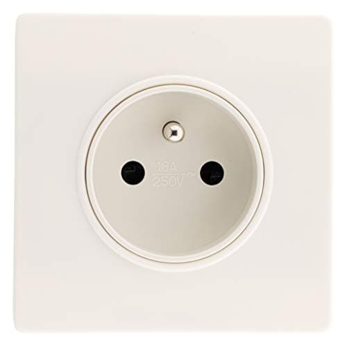 Zenitech Prise 2P+T 16A Blanc Pour Maison - Grande Capacité - Sécurité Elevée