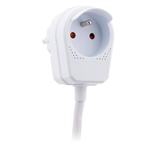 Zenitech HO5VV-F 3m prolongateur à prise gigogne pour la maison - Blanc