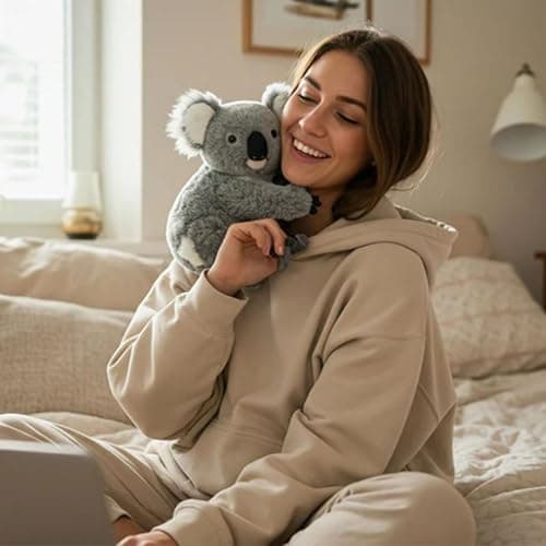 Le Koaly - Guérison émotionnelle à la demande, Jouet en peluche Koalas Gris Confort douillet,Câlin respirant Koala pour