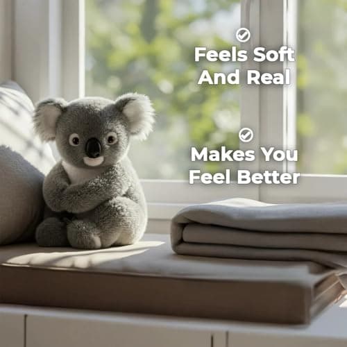 Koaly Peluche de soutien émotionnel - Peluche apaisante pour stress et anxiété - Coussin relaxant pour adultes et jeunes