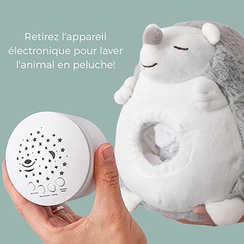 HuBorns - Veilleuse Musicale et Lumineuse pour Bébé avec Bruit Blanc, 15 Mélodies, Idéal en Cadeau de Naissance Fille et