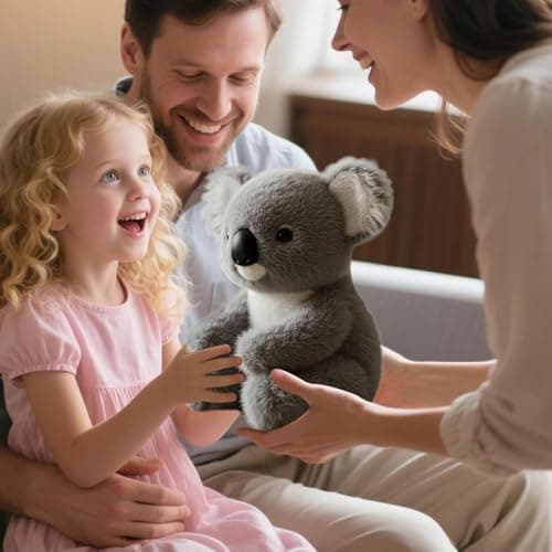 Le Koaly - Guérison émotionnelle à la demande, Jouet en peluche Koalas Gris Confort douillet,Câlin respirant Koala pour
