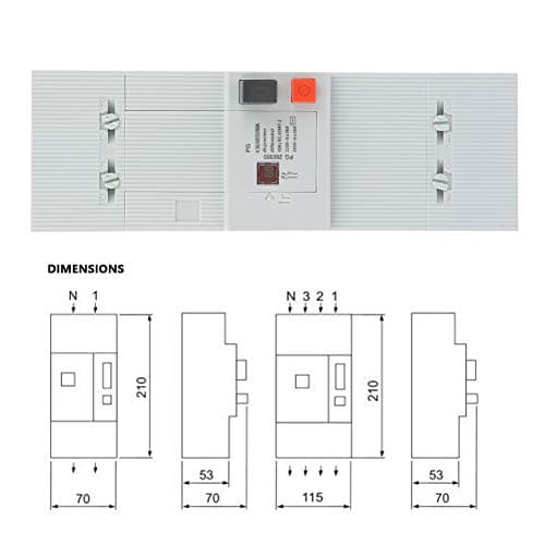 Disjoncteur 2P 30-60A Électrique, Disjoncteur EDF 50Hz/60Hz, Disjoncteur de Protection Bipolaire