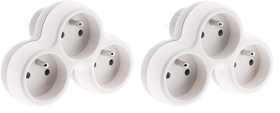 prise de courant 3x16A 2 ports USB blanc et gris - BoleaZenitech — Standard