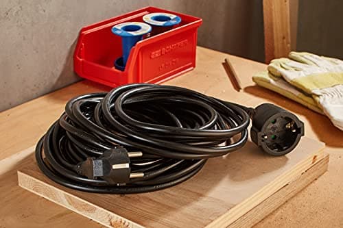 Unitec Rallonge Schuko H05VV-F 3G 1,5 mm² 10 m Noir Électrique Flexible Sécurisée (Import Allemagne)