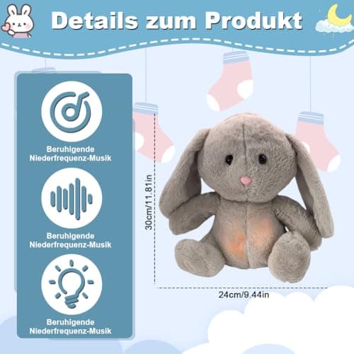 Schlummer Doudou lapin avec battement de cœur mouvement respiratoire musicale cadeau de naissance premier équipement nou