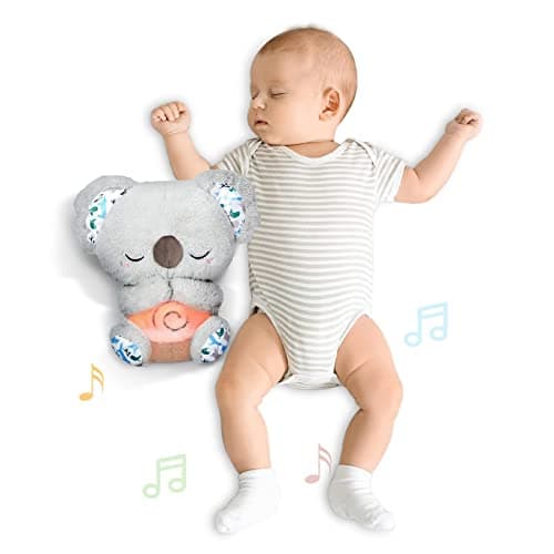Auby Soothe 'n' Cuddle Koala Jouet en Peluche avec Musique, Lumières et Mouvements de Respiration - Cadeau Calmant pour