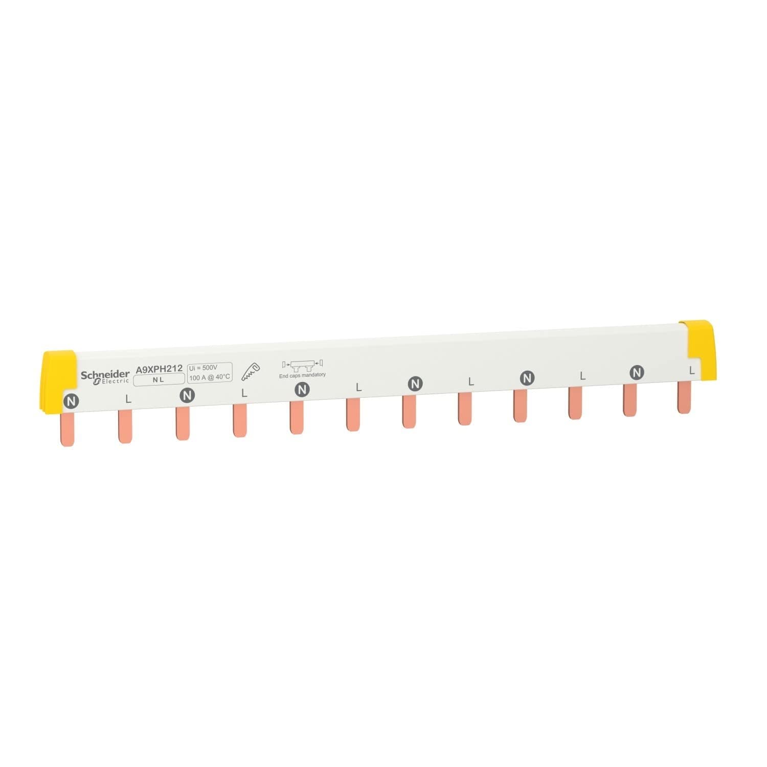 Peigne de raccordement Schneider Acti9 IC60 2 pôles 100 ampères 12 modules Schneider Electric A9XPH212