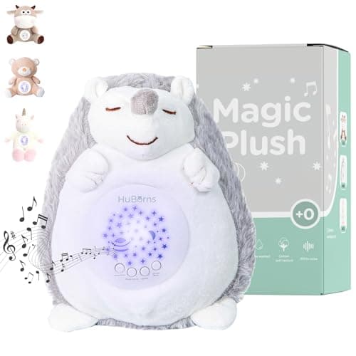 HuBorns - Veilleuse Musicale et Lumineuse pour Bébé avec Bruit Blanc, 15 Mélodies, Idéal en Cadeau de Naissance Fille et
