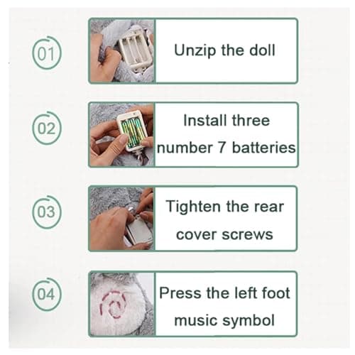 Jouet Animal en Peluche Portable avec Musique et Lumières pour Soulager le Stress et l'Anxiété chez les Enfants et Adult