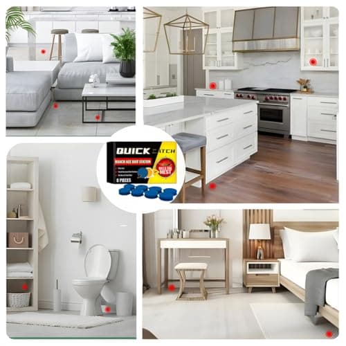 24 Pièces Piège à Cafards pour Intérieur et Extérieur avec Station d'Appât (Bleu)