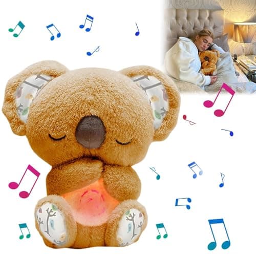 Jouet Animal en Peluche Portable avec Musique et Lumières pour Soulager le Stress et l'Anxiété chez les Enfants et Adult — Marron