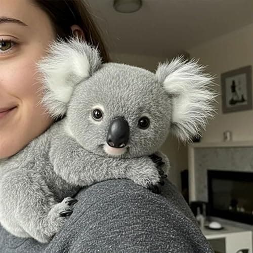 Le Koaly - Guérison émotionnelle à la demande, Jouet en peluche Koalas Gris Confort douillet,Câlin respirant Koala pour