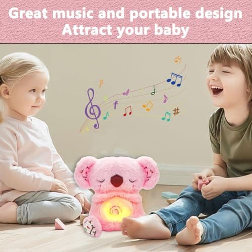 Koala Bear Breathable Plush Toy for Newborns, Soothing Night Light & Music, Safe Sensory Toy for Babies