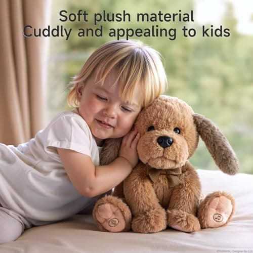 Jouet Peluche Électronique Chien pour Enfants 3-7 Ans, Doux Chien de Compagnie Chanteur d'Oreilles Répète Ce Que Tu Dis