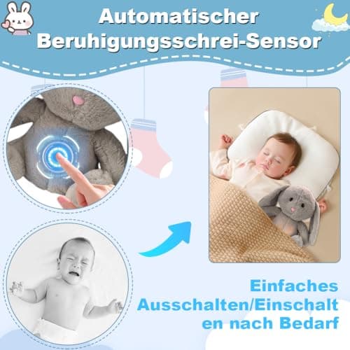 Schlummer Doudou lapin avec battement de cœur mouvement respiratoire musicale cadeau de naissance premier équipement nou