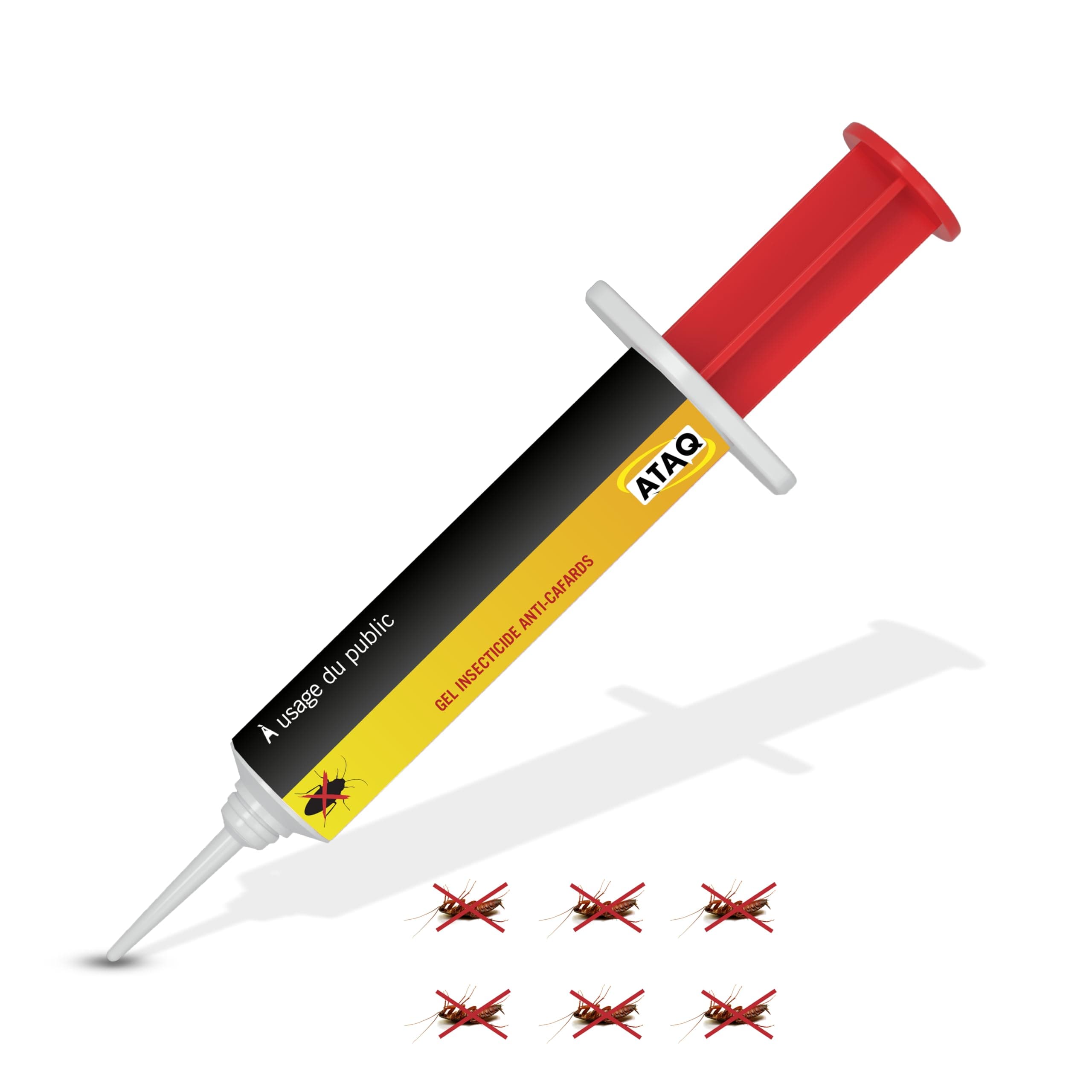 ATAQ Gel Appât Anti Cafards Puissant 10g - Éradicateur Professionnel Éliminant Rapidement les Blattes - Insecticide Effi