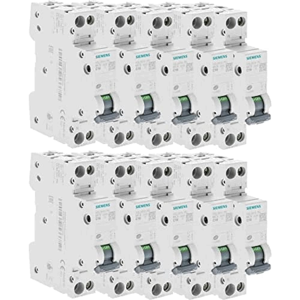 Disjoncteurs électriques phase + neutre 16A lot de 10