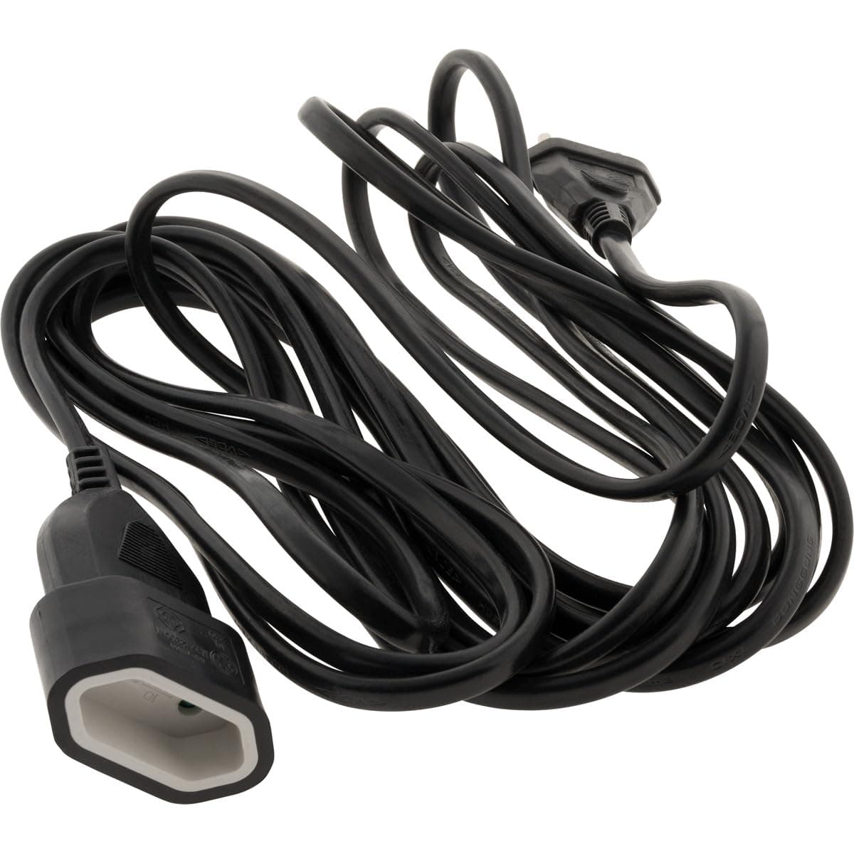 Rallonge de câble HO5VV-F 2x1mm² - 5m - Noir - Électroménager - Présentation simplifiée - Zenitech