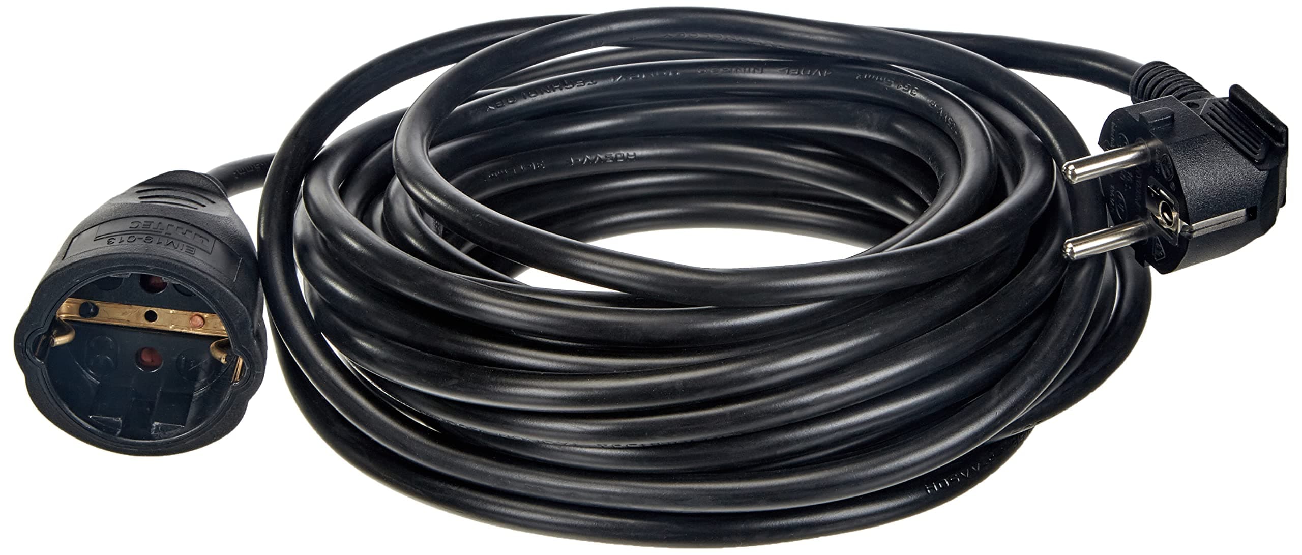 Unitec Rallonge Schuko H05VV-F 3G 1,5 mm² 10 m Noir Électrique Flexible Sécurisée (Import Allemagne)