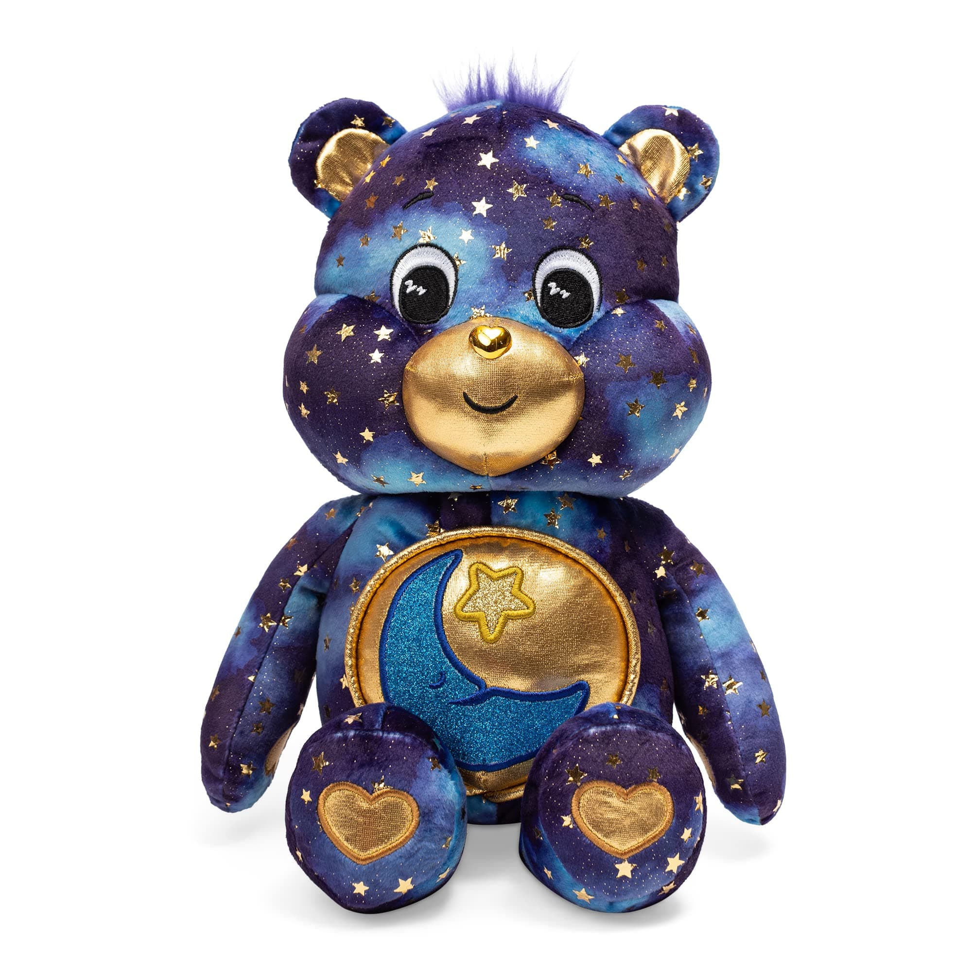 Care Bears Édition Limitée Bedtime Bear Peluche 35 cm - Écusson Lumineux au Ventre - Cadeau Doux pour Enfants & Collecti
