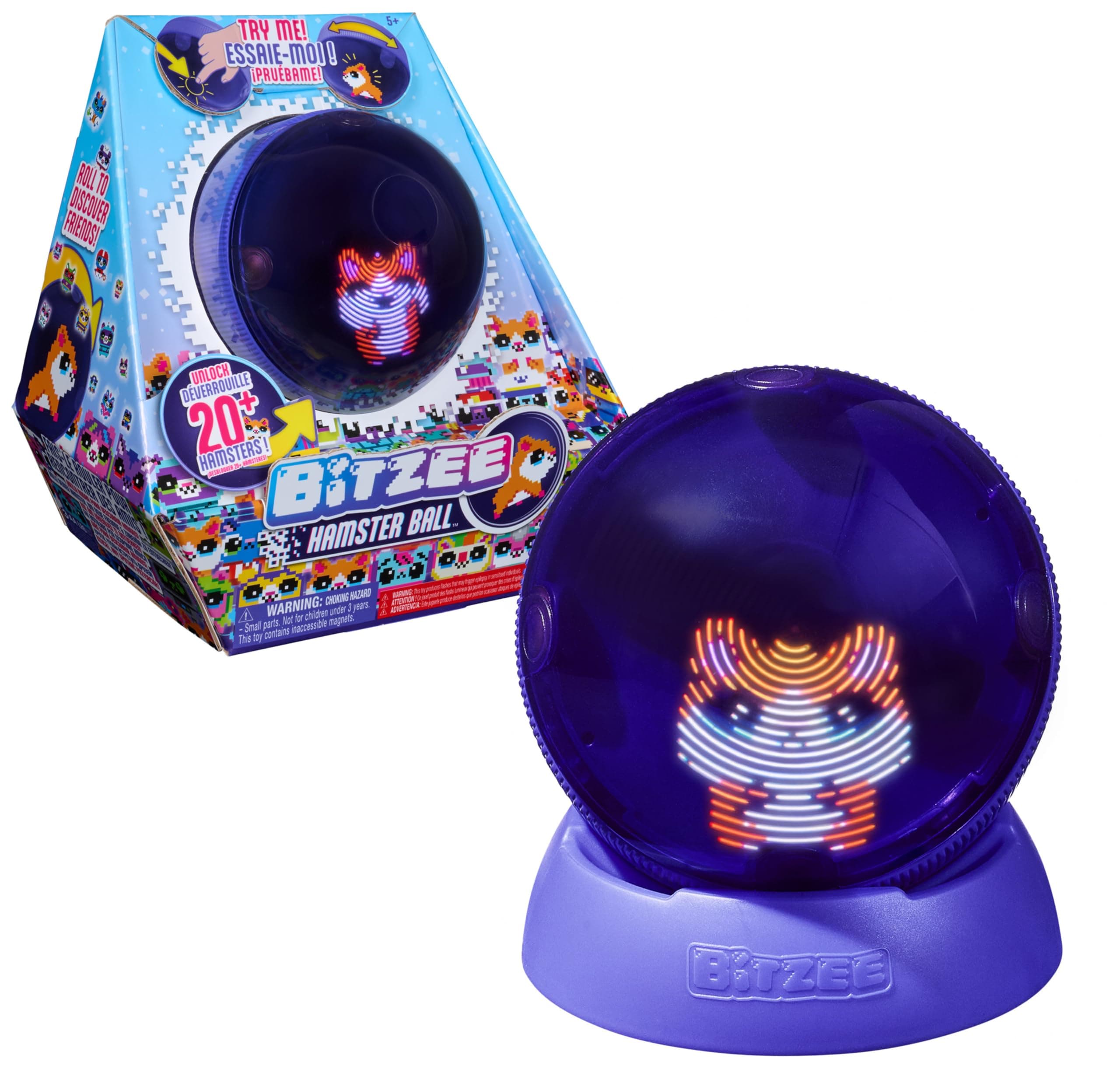Bitzee Boule Hamster - Animal Interactif Numérique avec Écran Tactile - Jeu Éducatif pour Enfants 5 et + à 20 Animaux Ré